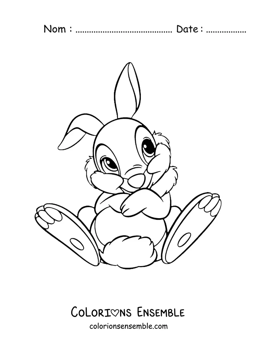 Image à colorier de Panpan le lapin, l'ami de Bambi