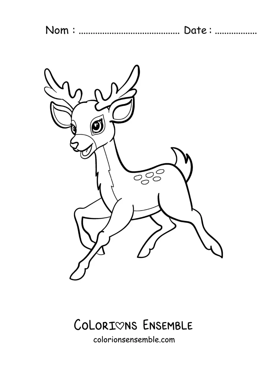 Image à colorier de Bambi en dessin animé