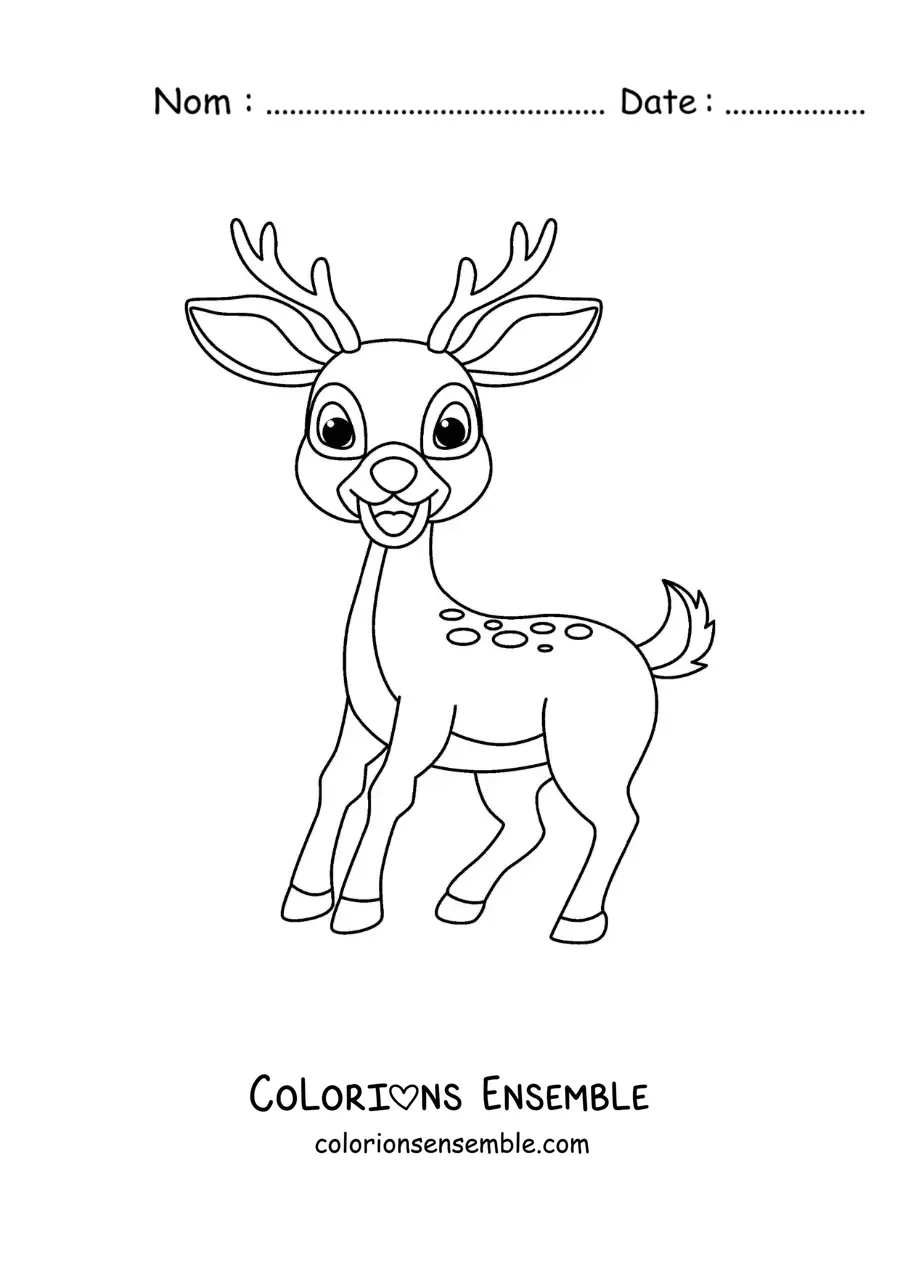 Image à colorier de Bambi le faon en dessin animé