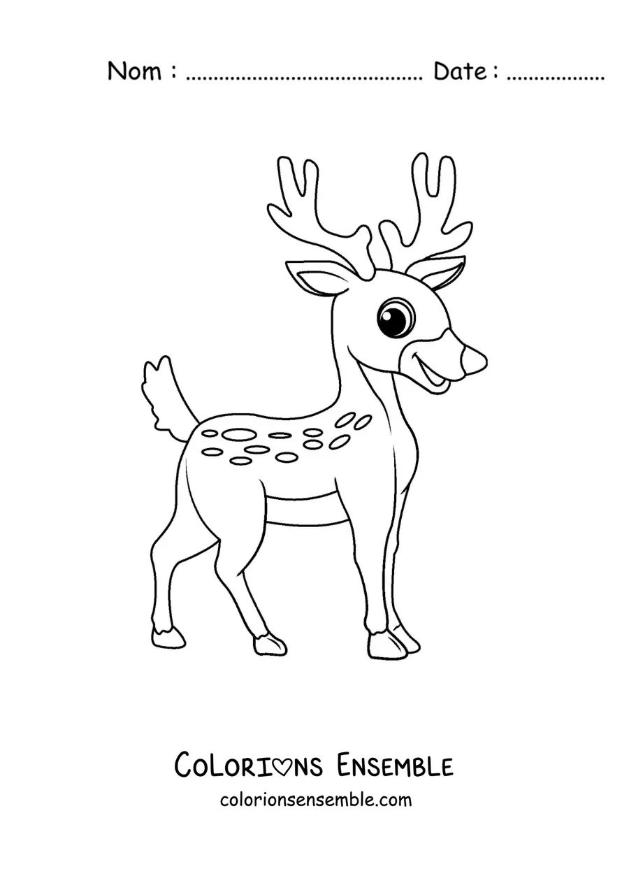 Image à colorier de Bambi en dessin animé facile