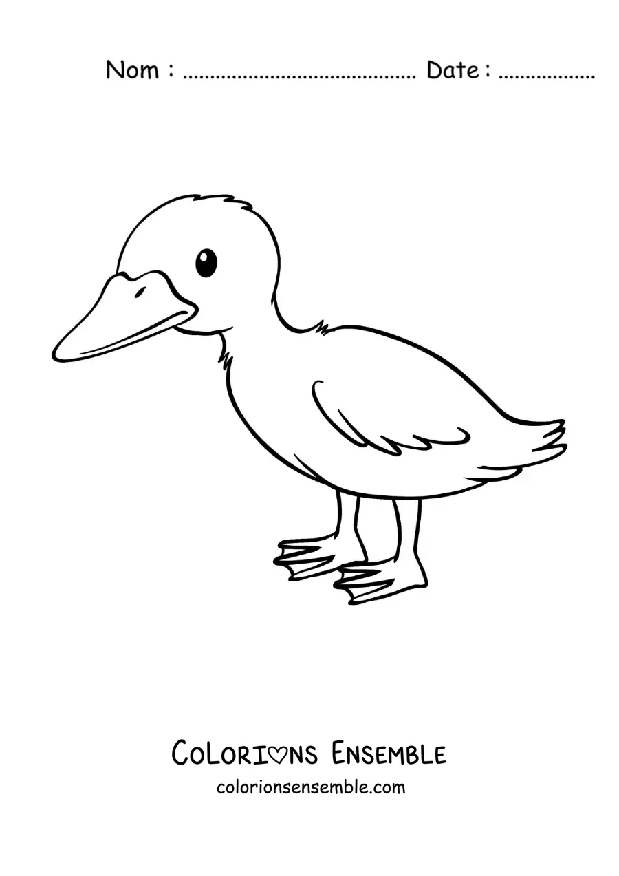 Image à colorier du Vilain Petit Canard en dessin animé