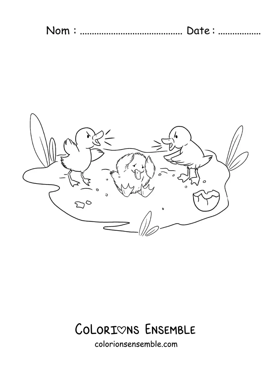 Image à colorier du Vilain Petit Canard rejeté par ses frères