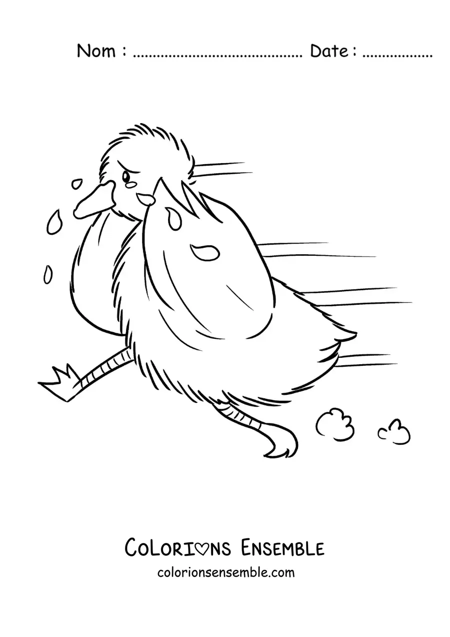 Image à colorier du Vilain Petit Canard qui pleure