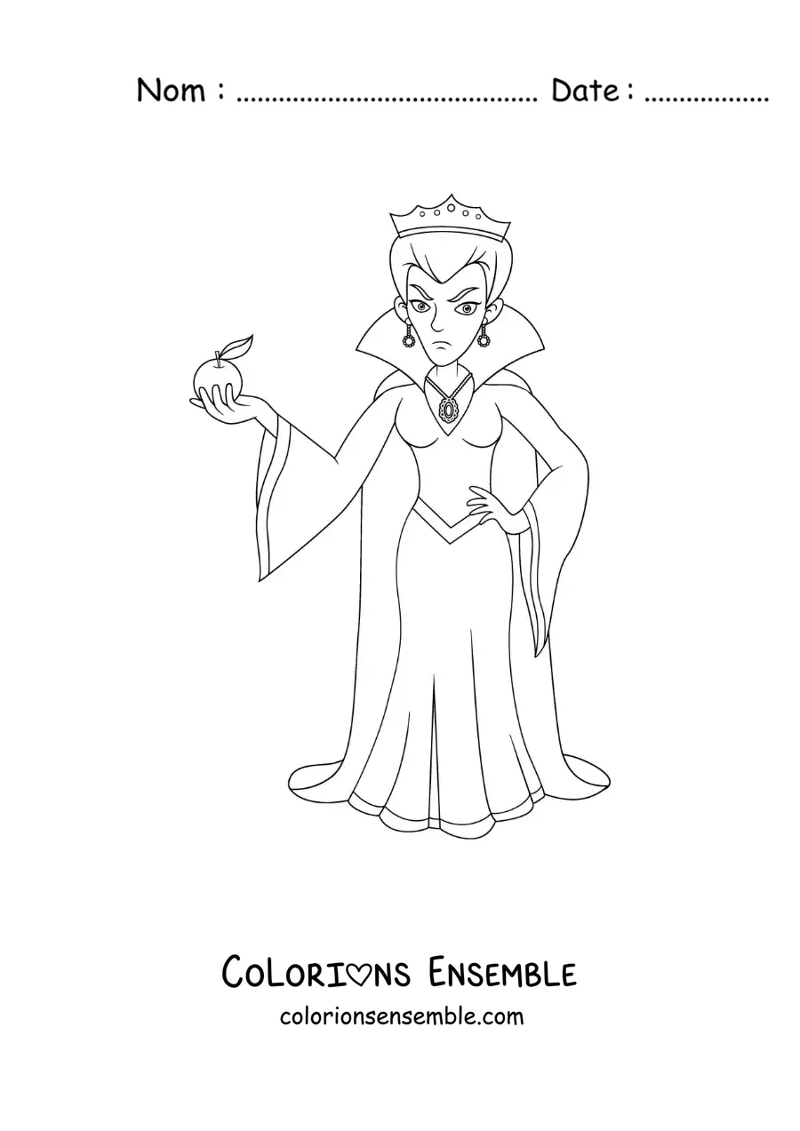 Image à colorier de la méchante reine de Blanche-Neige