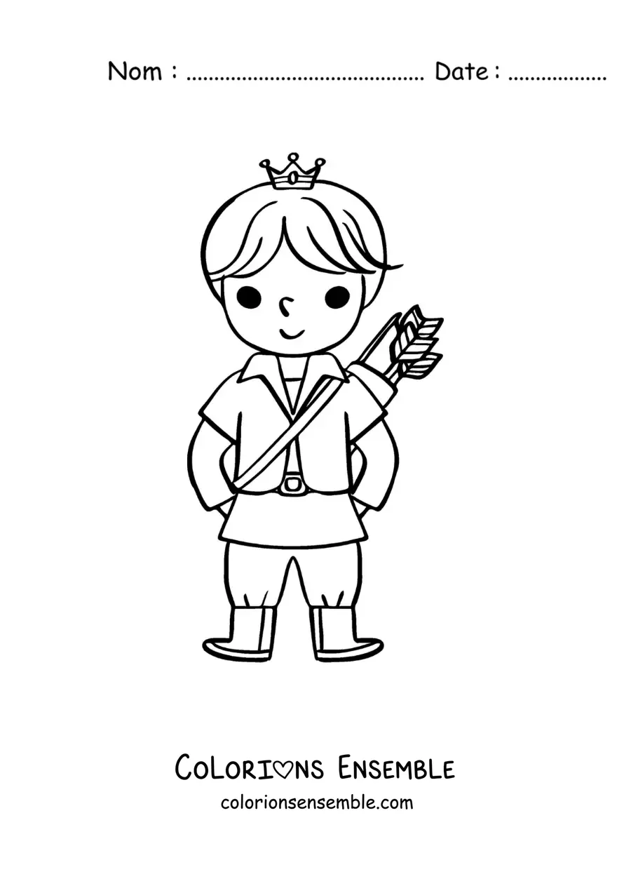 Image à colorier du prince de Blanche-Neige en dessin animé