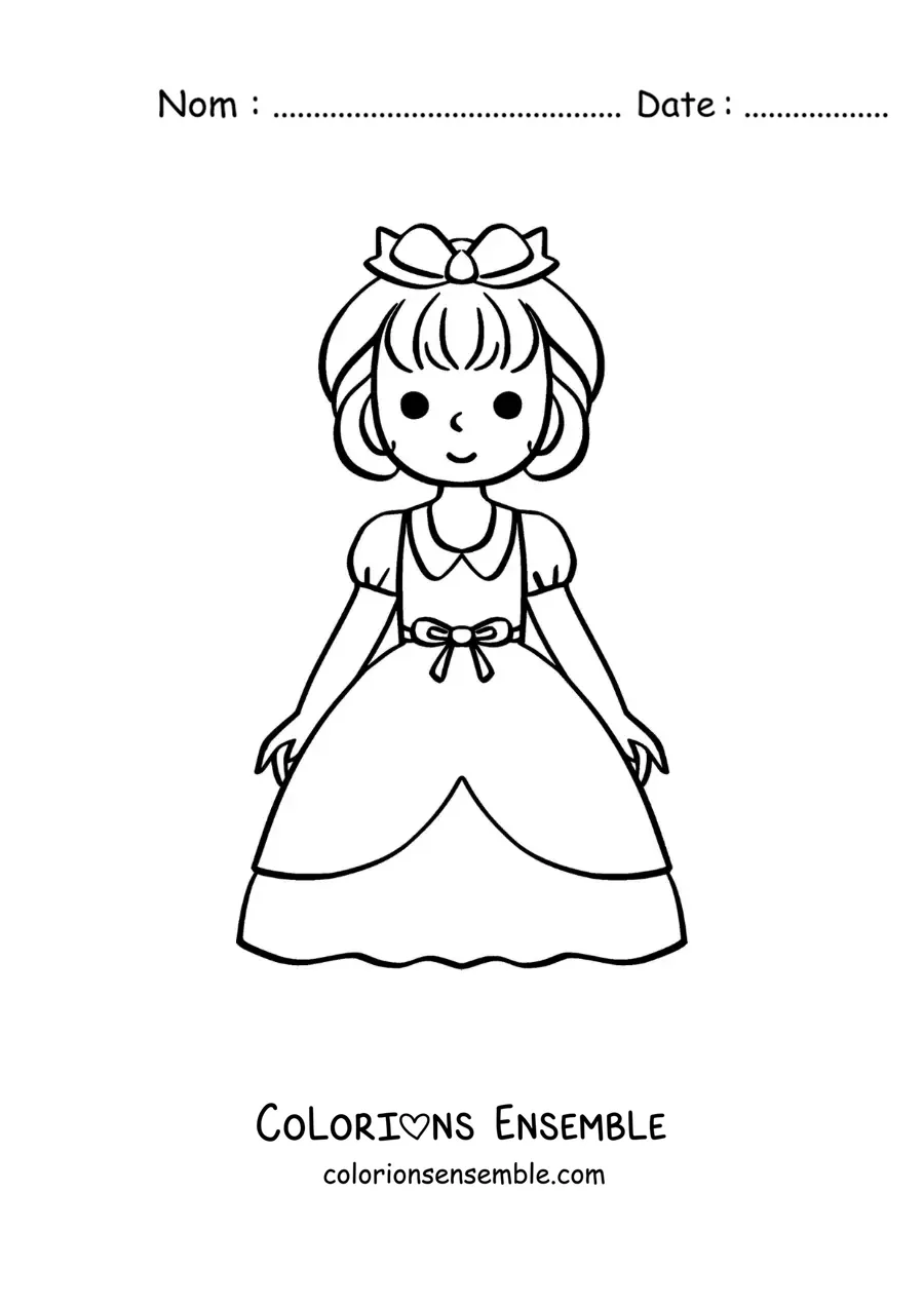 Image à colorier de Blanche-Neige en dessin animé