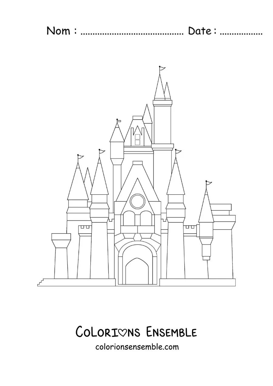 Image à colorier du château de Cendrillon