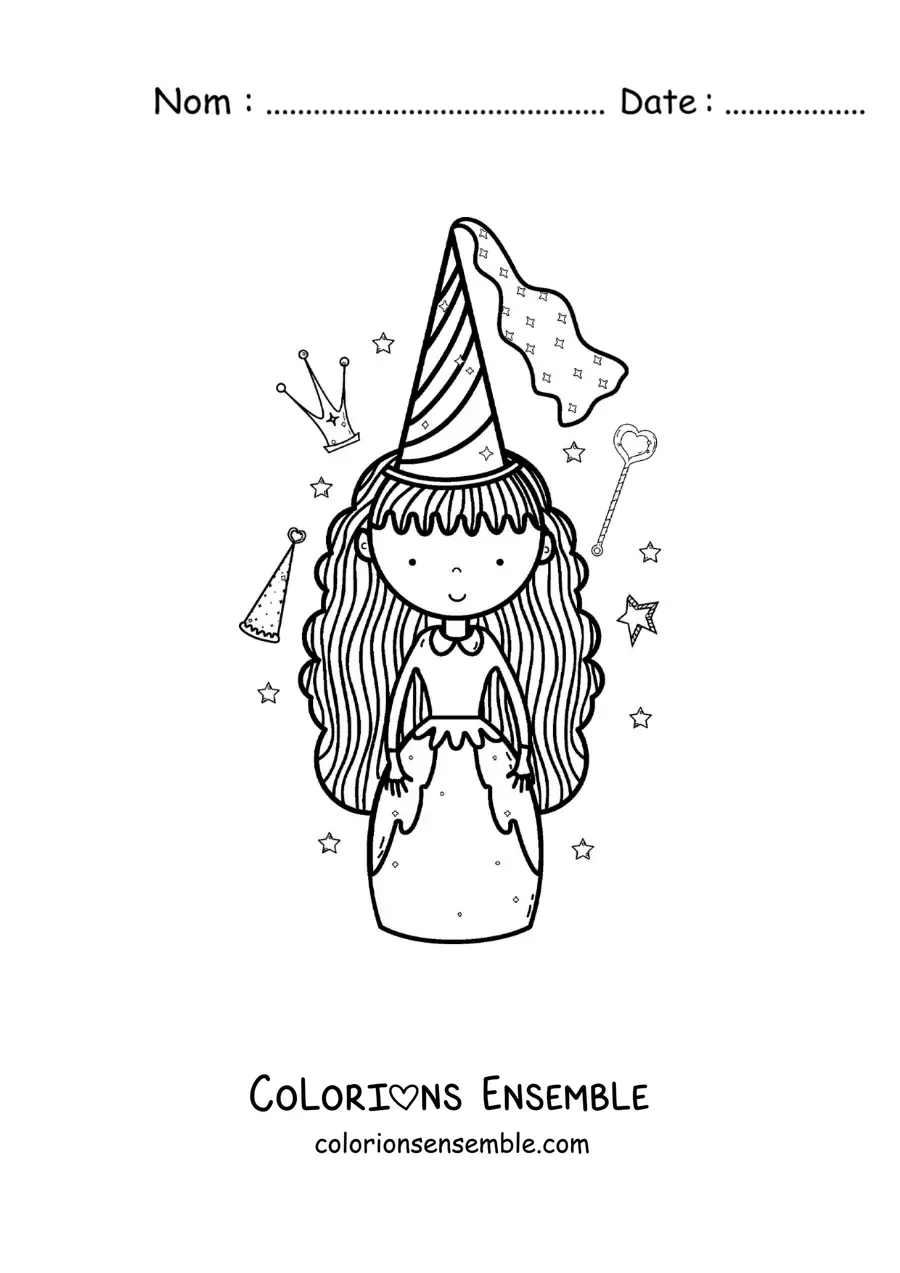 Image à colorier de la marraine la fée de Cendrillon