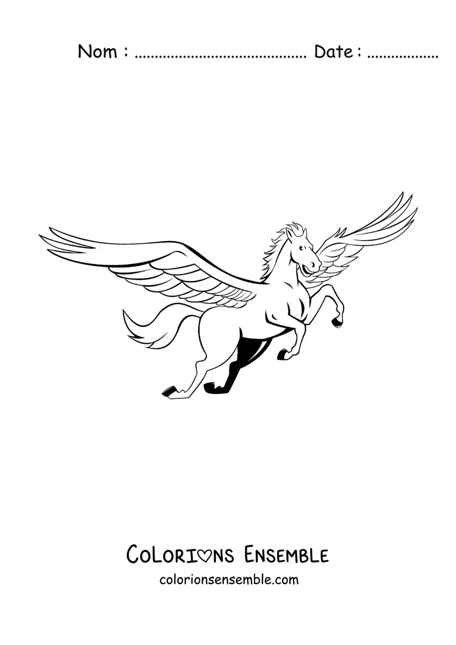 Image à colorier de Pégase ailé de la mythologie