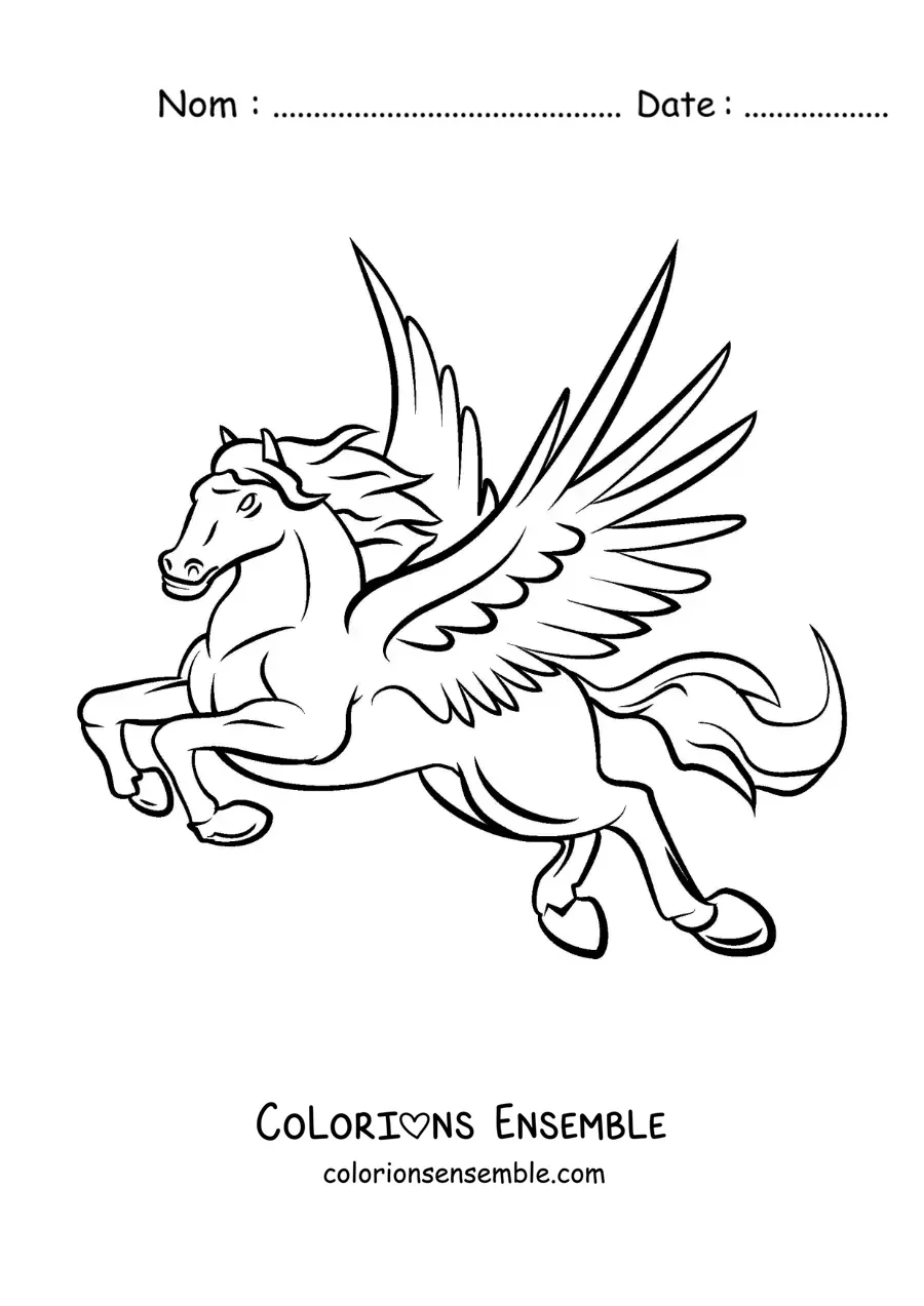 Image à colorier de Pégase de la mythologie grecque