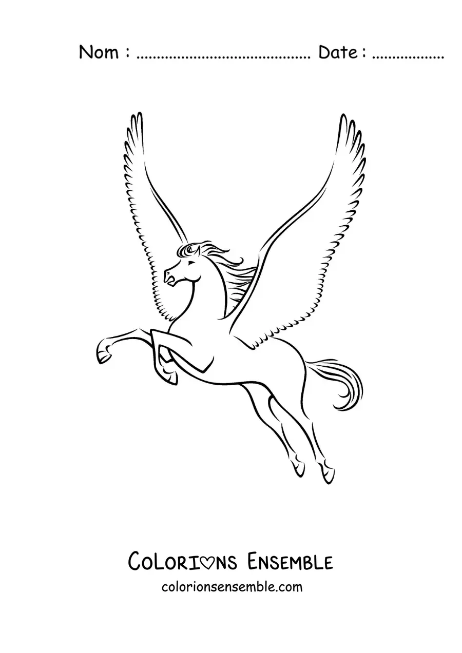Image à colorier de Pégase