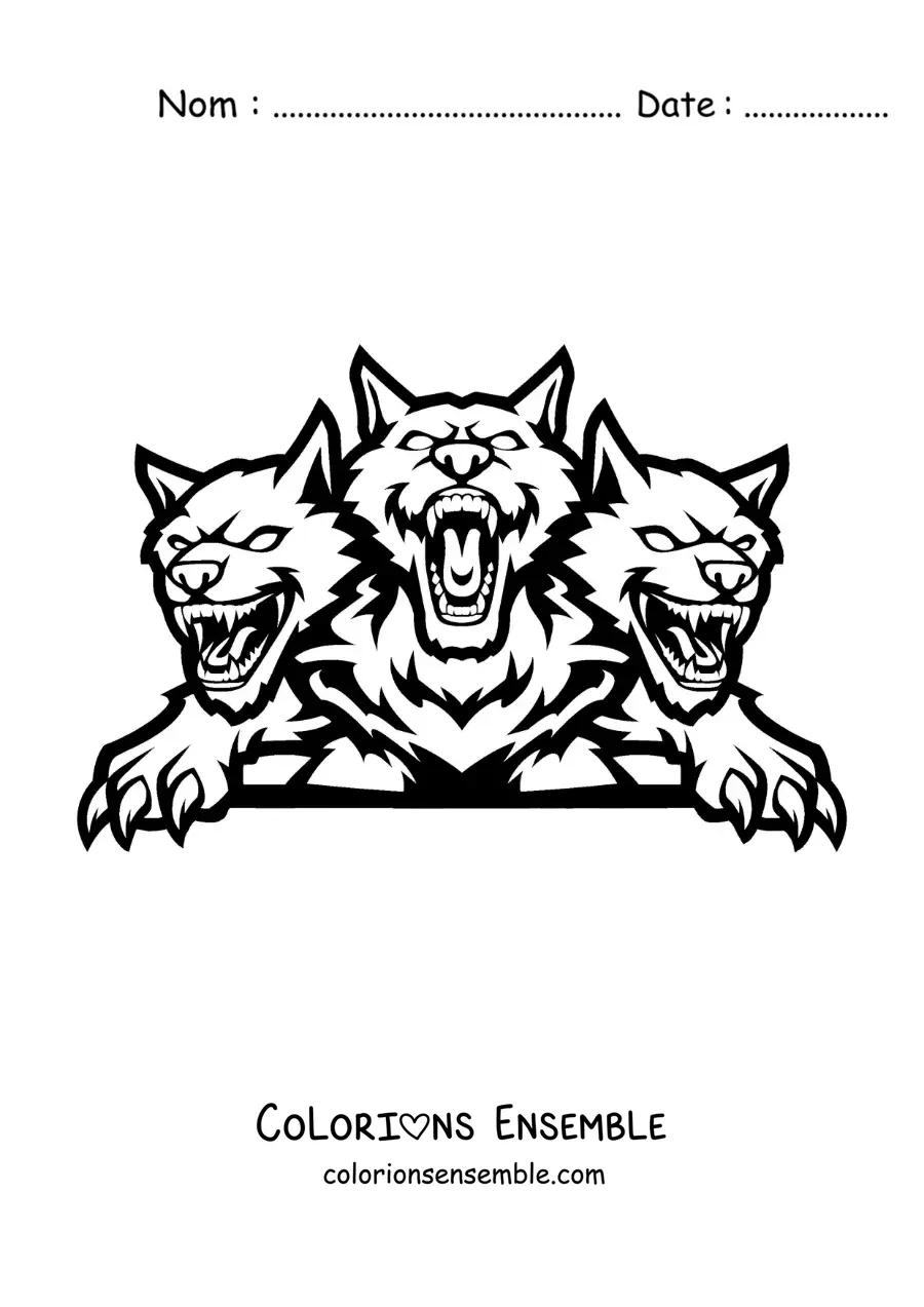 Image à colorier de Cerbère monstrueux
