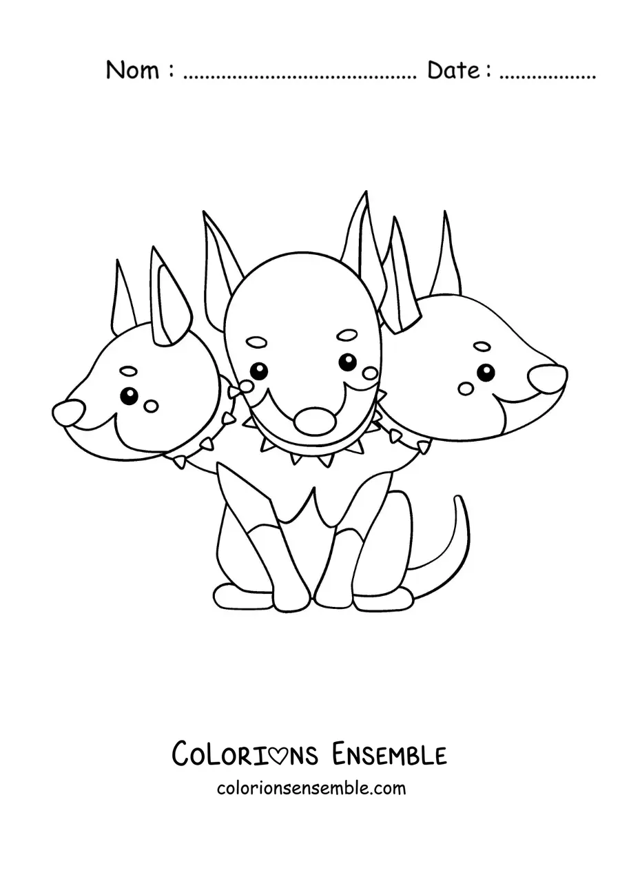 Image à colorier de Cerbère en version animée