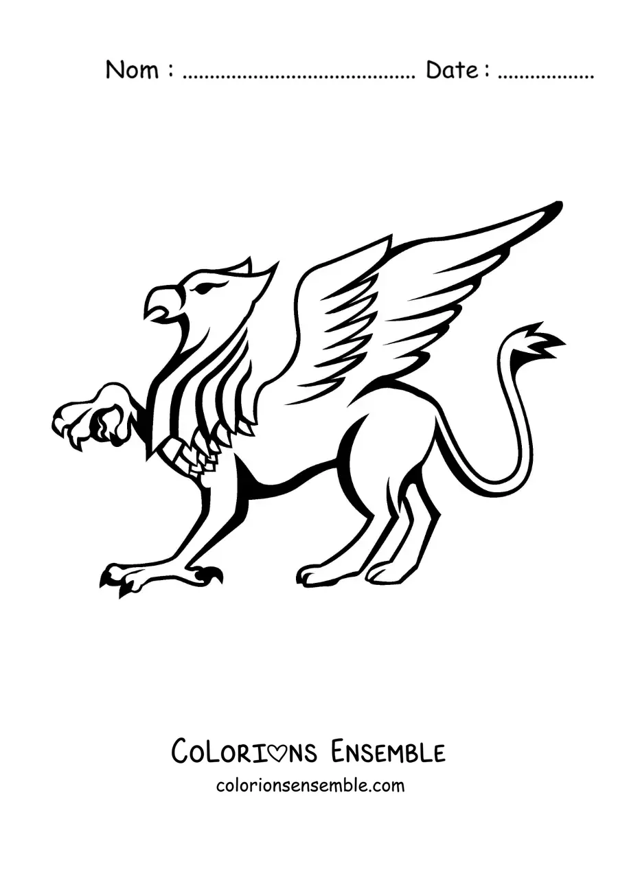 Image à colorier d'un griffon, facile