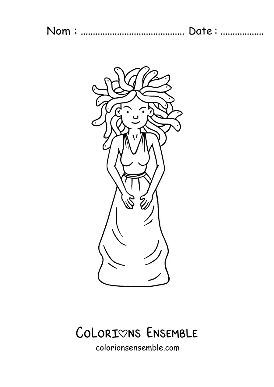 Image à colorier de Méduse de la mythologie grecque