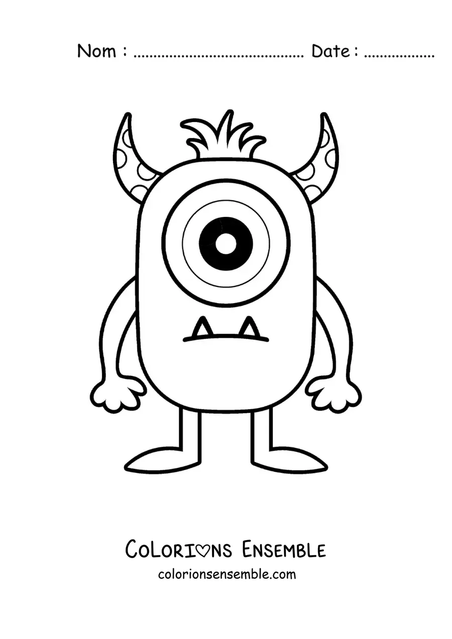 Image à colorier d'un monstre à un œil