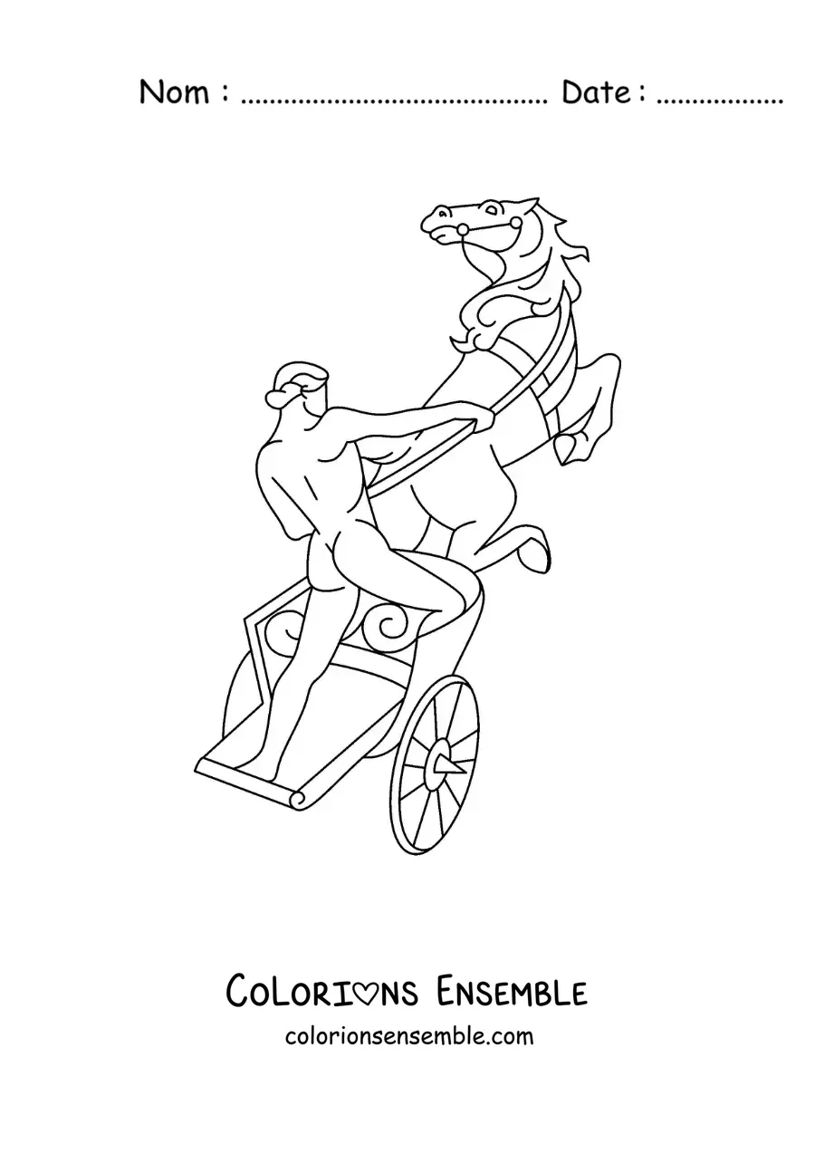 Image à colorier d’Apollon dans son char doré