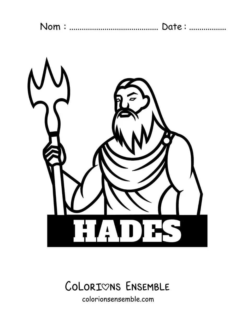 Image à colorier d’Hadès, le dieu des Enfers