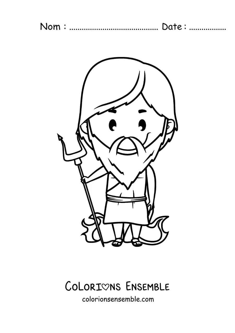 Image à colorier d’Hadès kawaii
