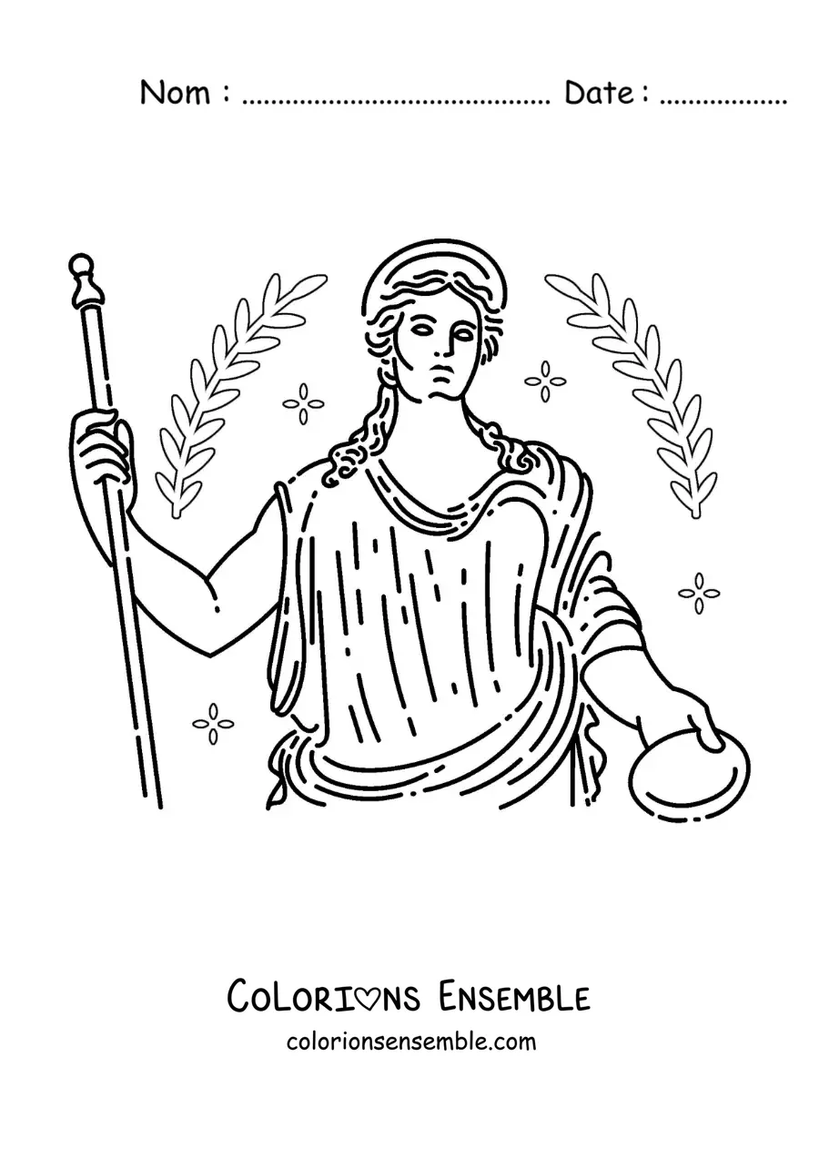 Coloriage d’Héra, la déesse grecque