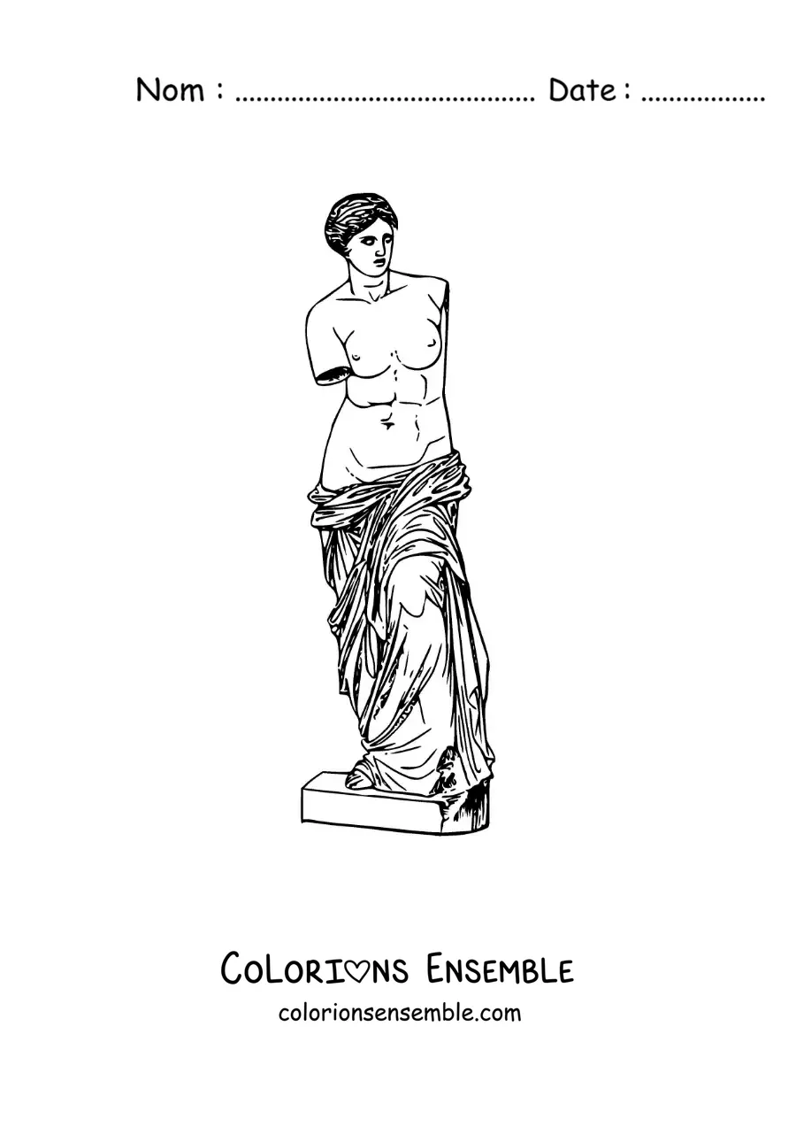 Coloriage d’une sculpture de la Vénus de Milo