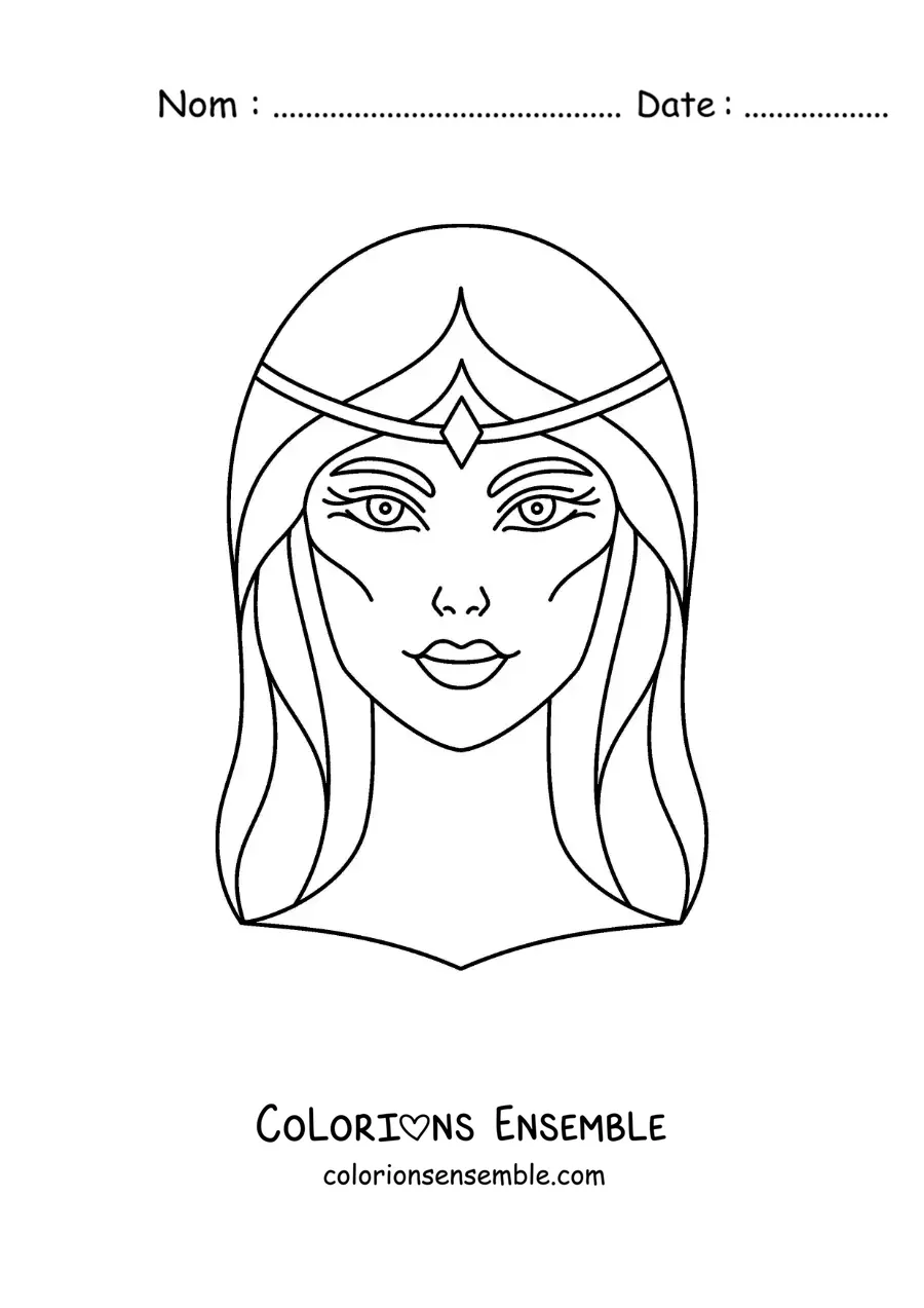 Coloriage du visage d’Aphrodite, la déesse de l’amour