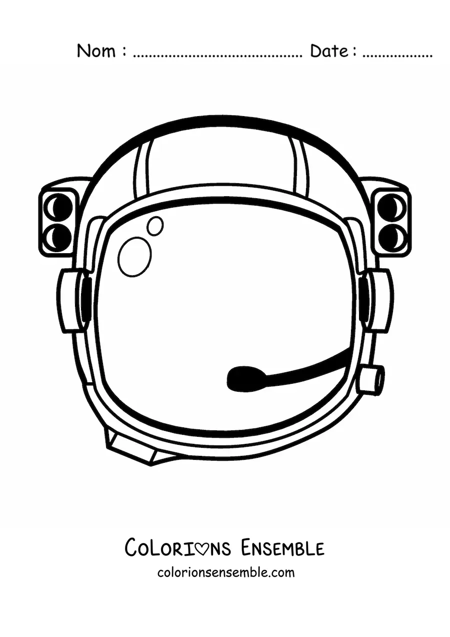 Image à colorier d’un casque d’astronaute
