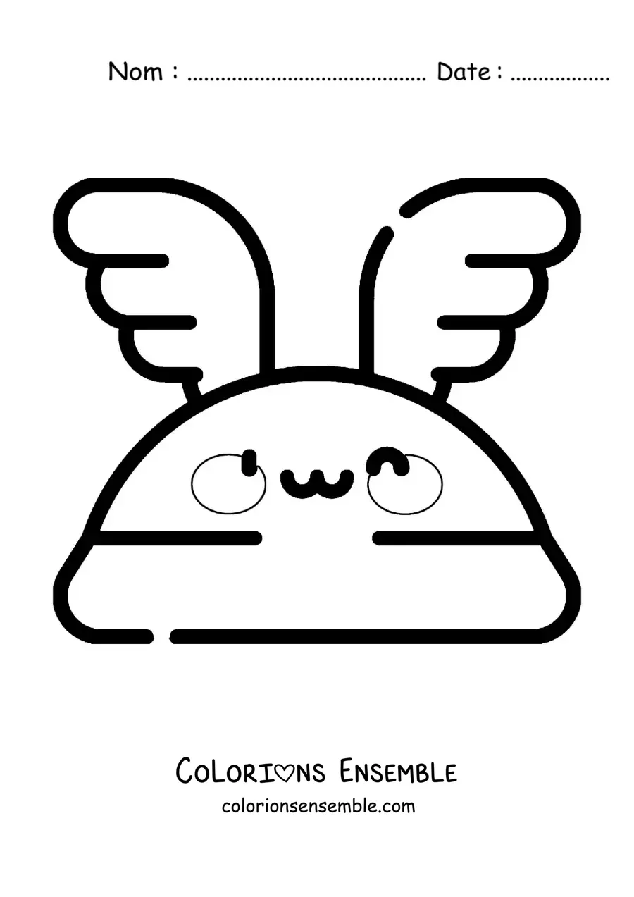 Coloriage du casque ailé d’Hermès en dessin animé kawaii