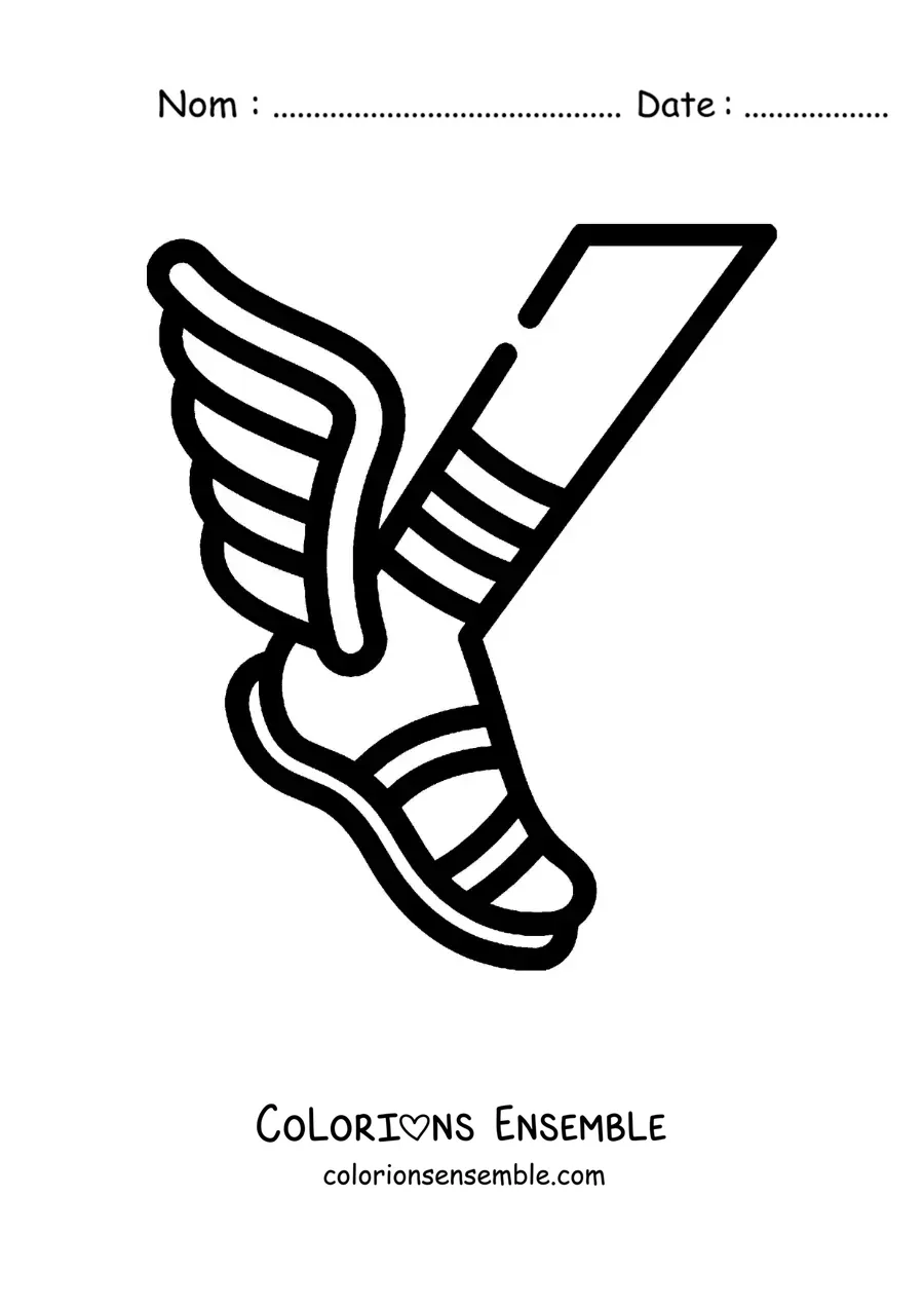 Coloriage de la chaussure ailée d’Hermès