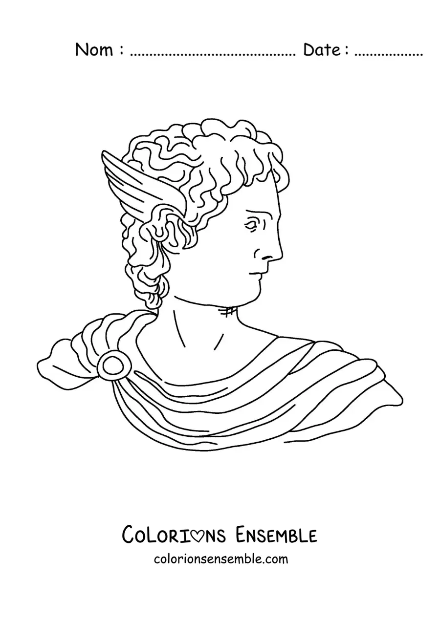 Coloriage du visage du dieu Hermès