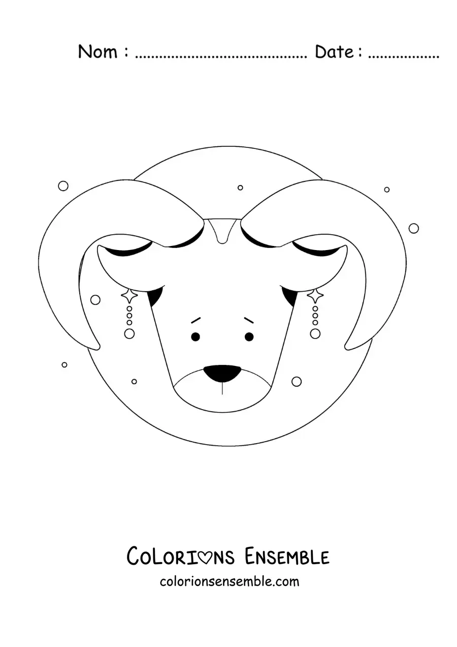 Coloriage du signe du Bélier en dessin animé