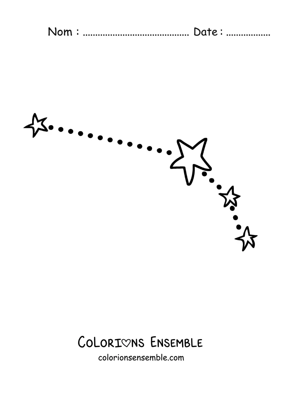 Image à colorier de la constellation du signe du Bélier