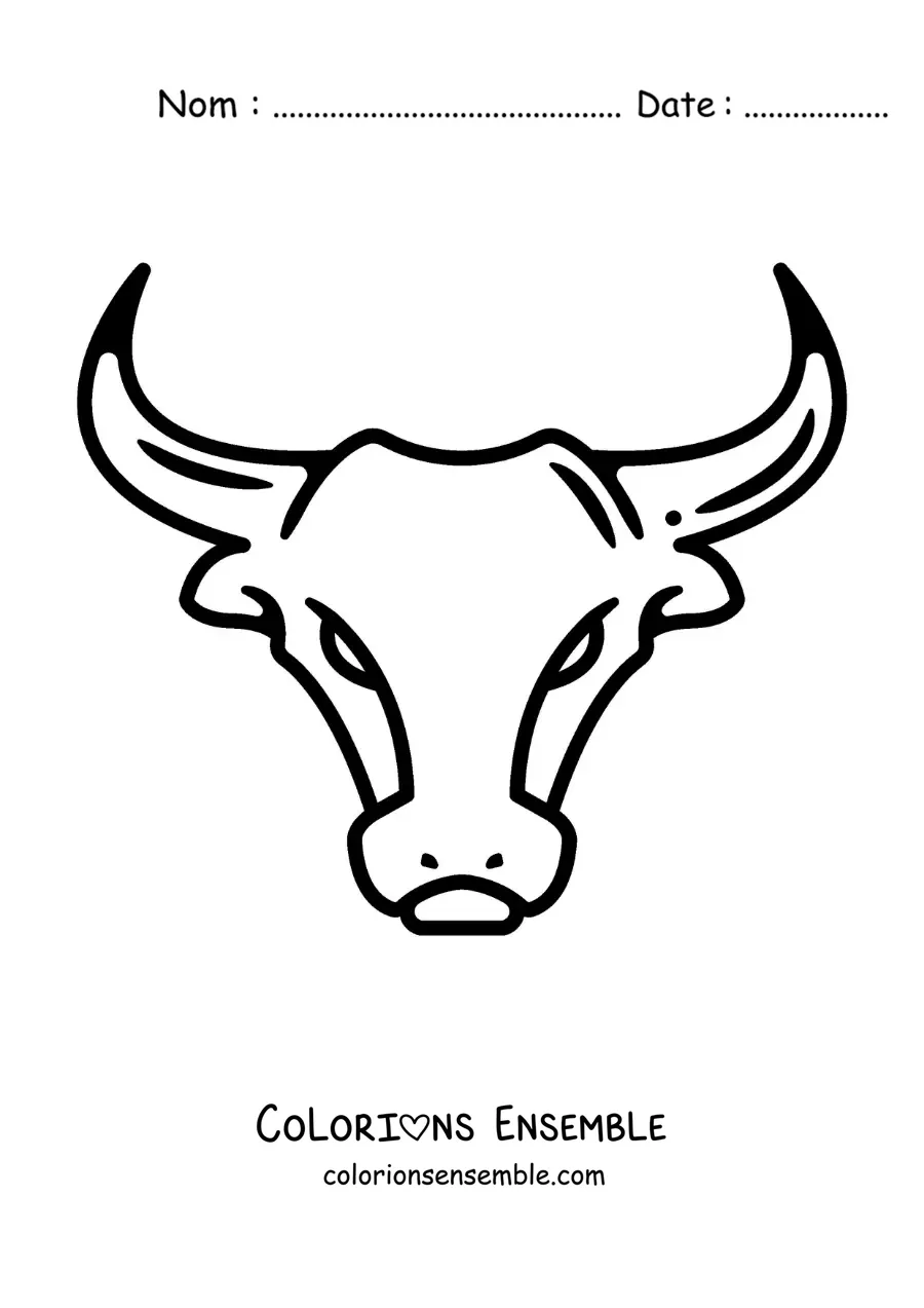Image à colorier d’un taureau du Taureau