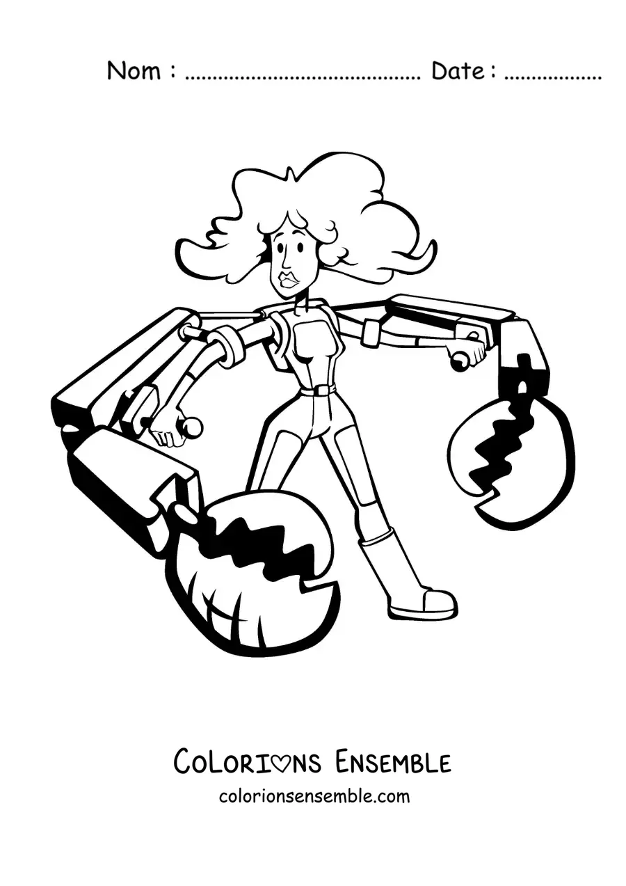 Image à colorier d’un super-héros rigolo du signe du Cancer