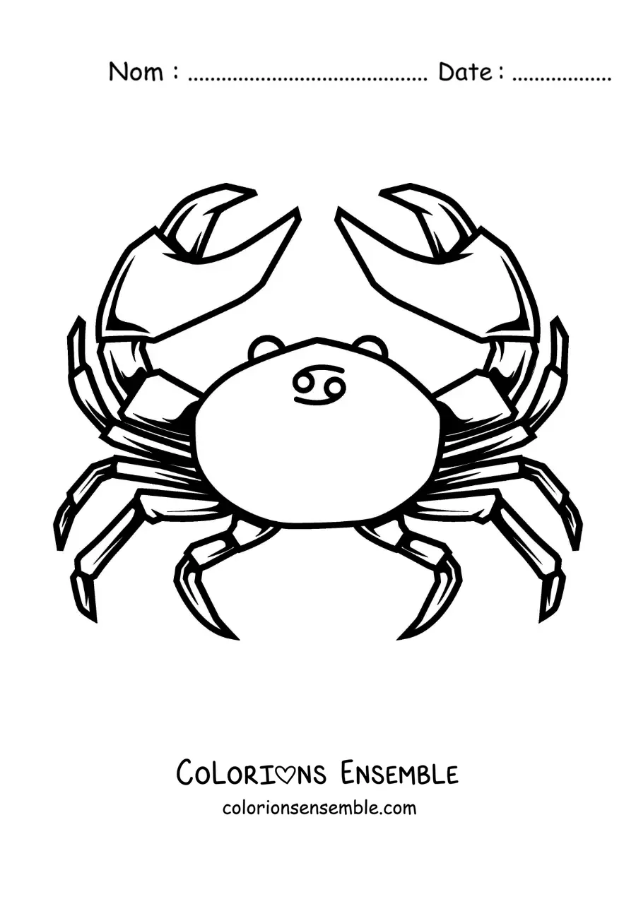 Image à colorier du signe du zodiaque Cancer
