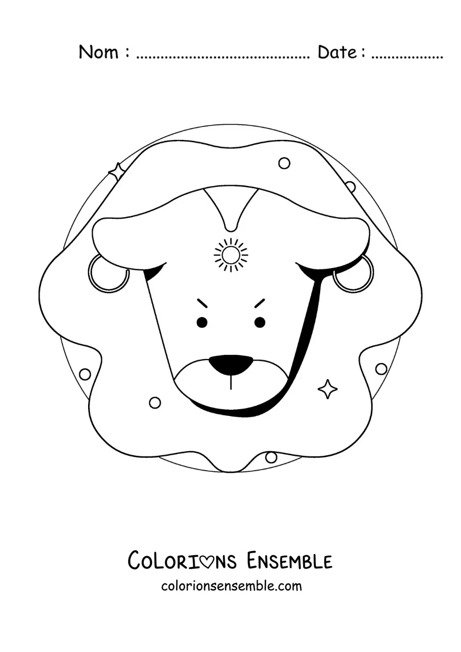 Image à colorier d’un grand lion du Lion animé
