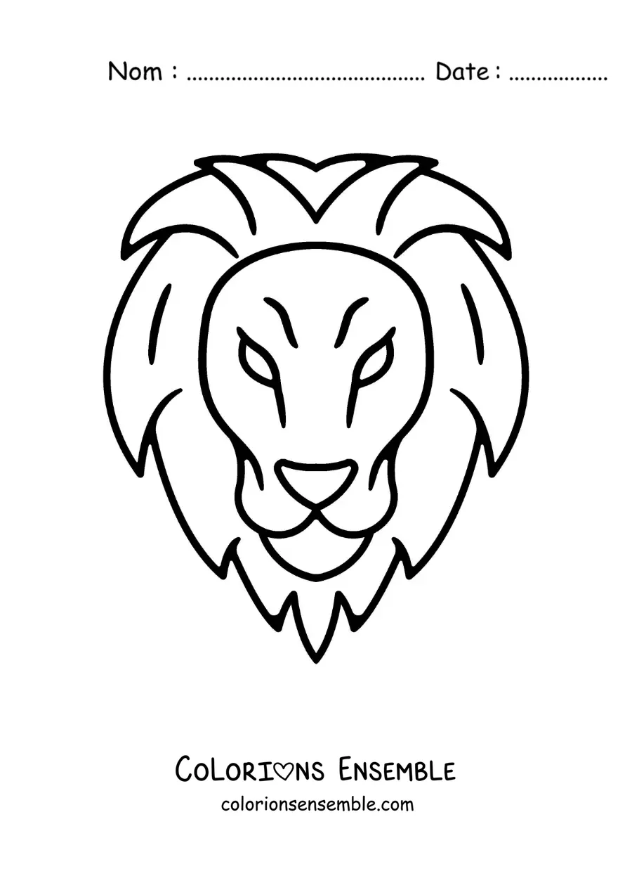 Image à colorier d’un lion du signe du Lion