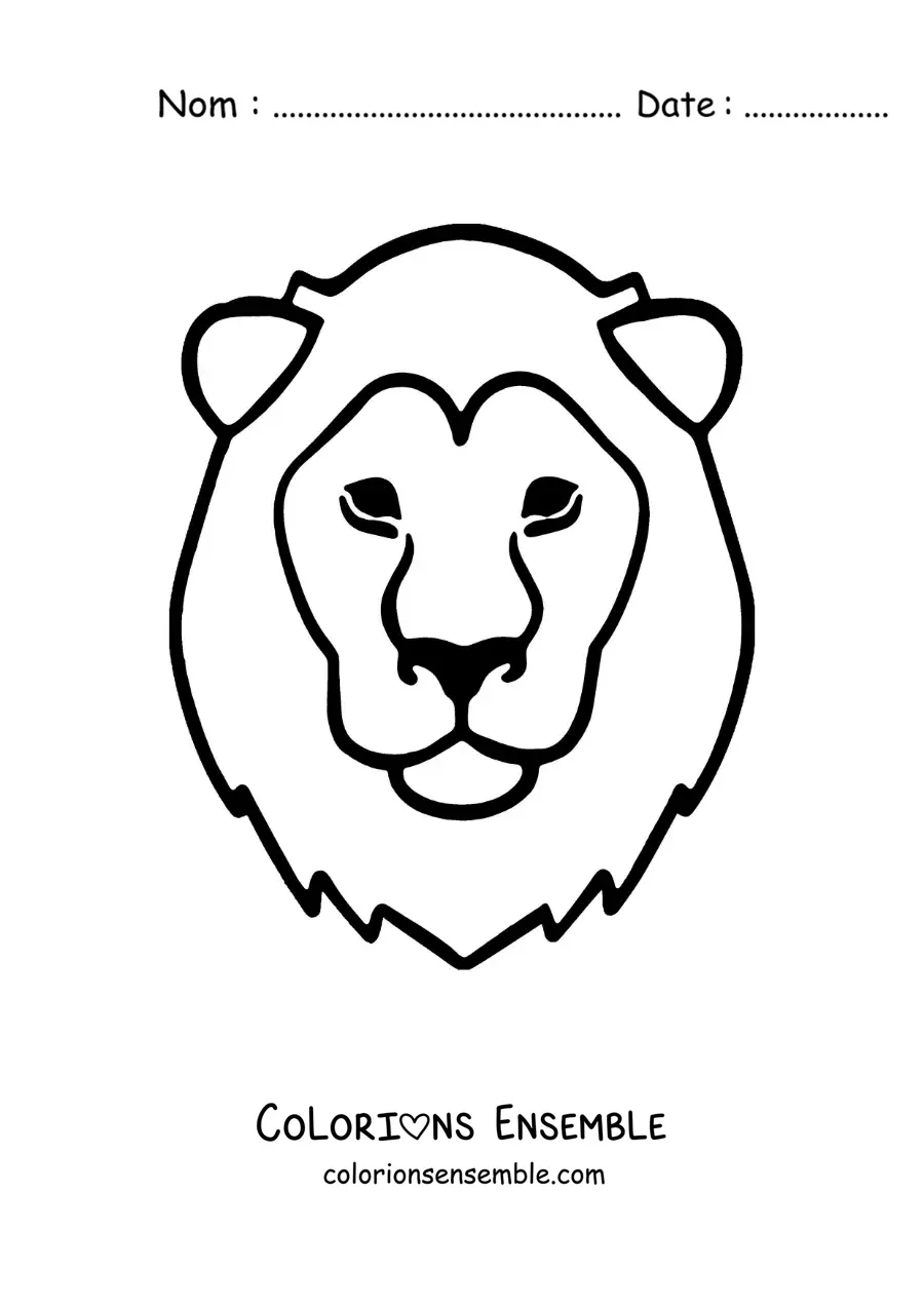 Image à colorier d’un grand lion du signe du Lion