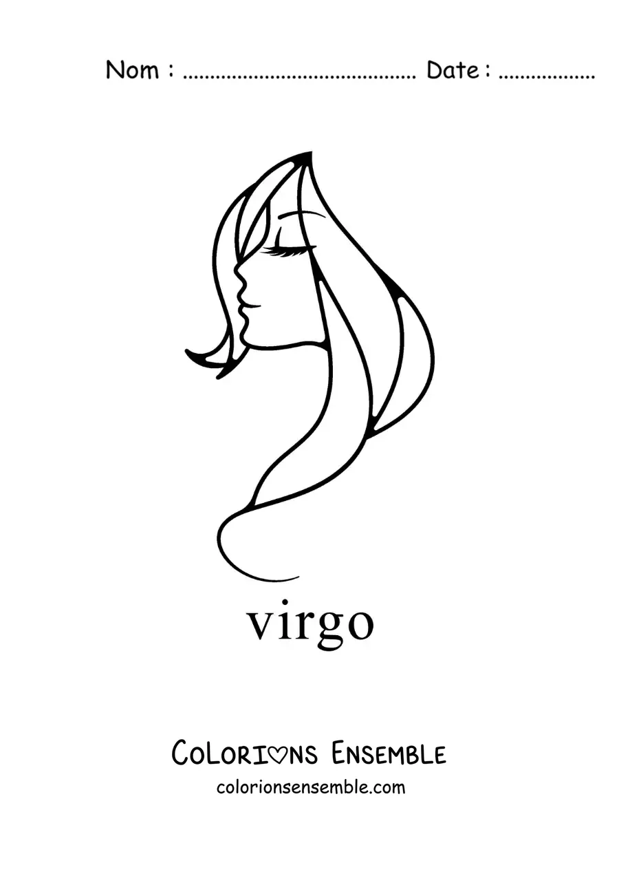 Image à colorier du signe de la Vierge, facile