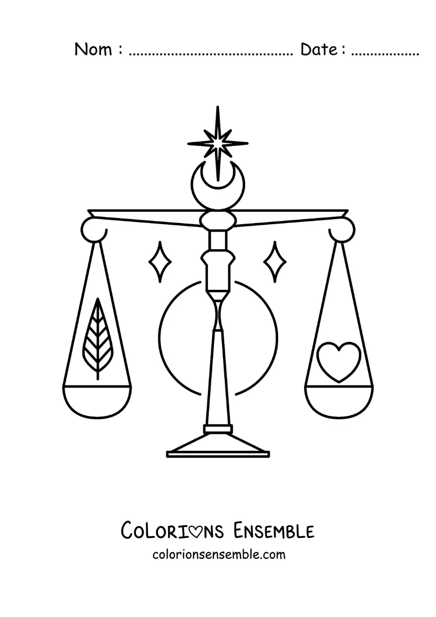 Image à colorier du symbole de la Balance