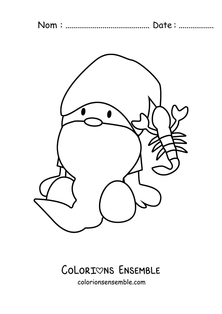 Image à colorier d’un gnome animé pour enfants du signe du Scorpion