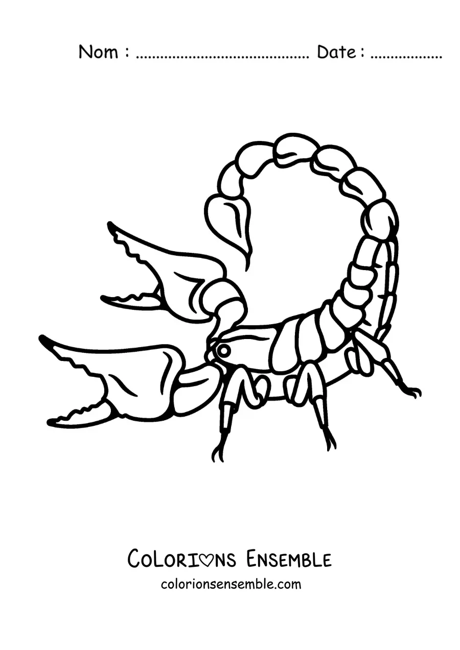 Image à colorier d’un scorpion animé