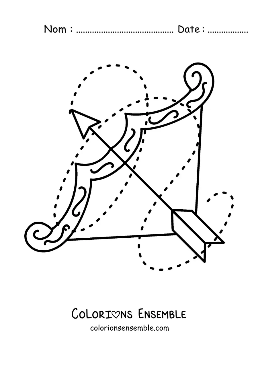 Image à colorier facile du symbole du Sagittaire pour les enfants