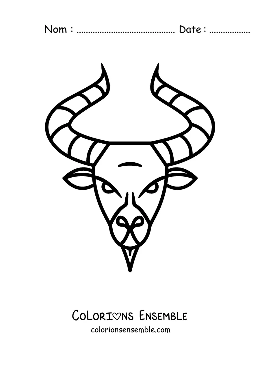 Image à colorier du symbole d’une chèvre