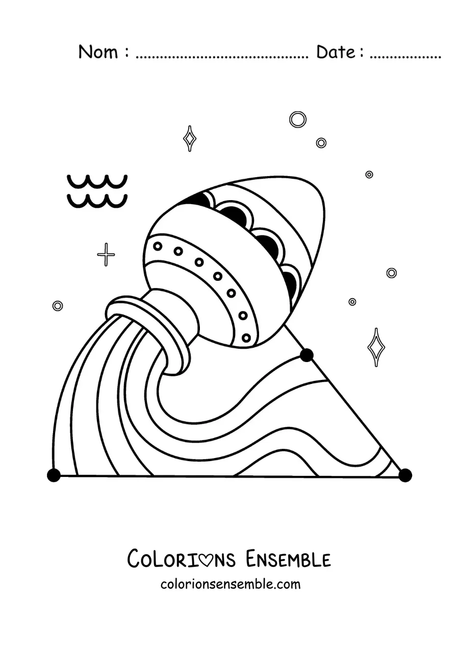 Image à colorier du symbole du Verseau animé