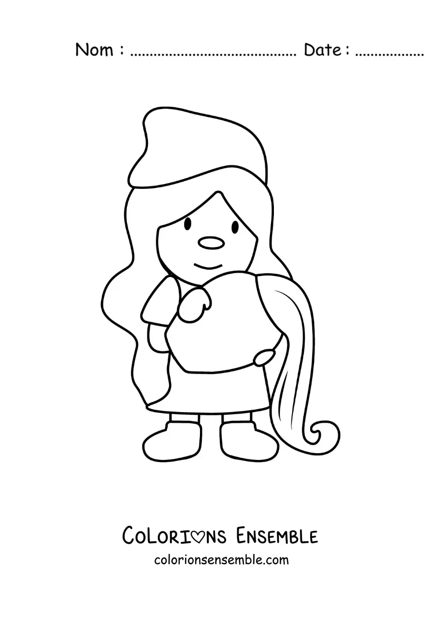 Image à colorier d'un gnome rigolo du signe du Verseau pour les enfants