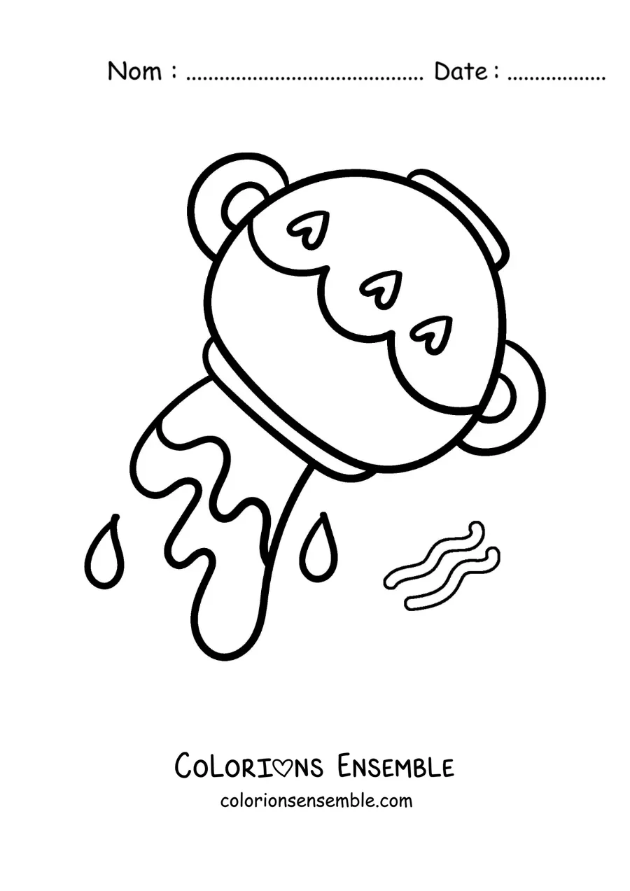 Image à colorier du signe du Verseau version kawaii