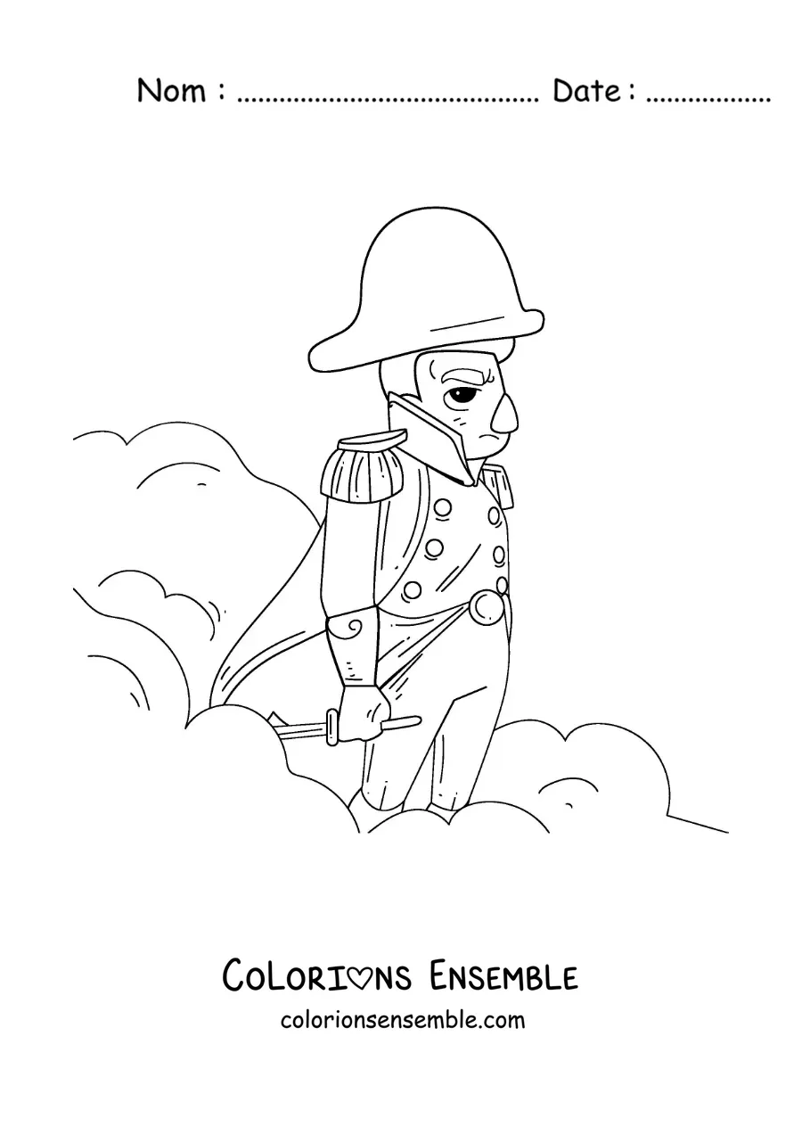Image à colorier de Napoléon Bonaparte tout mignon en général