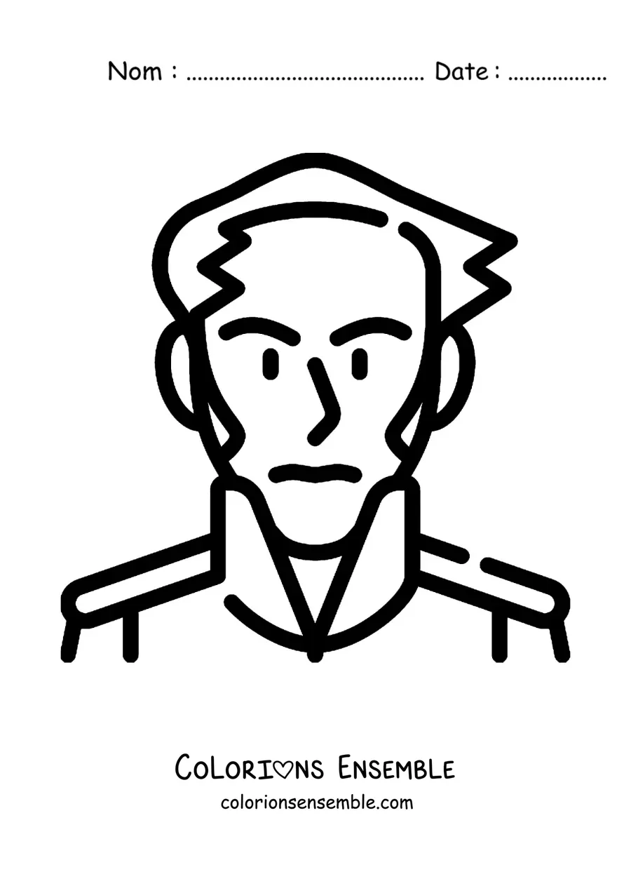 Image à colorier d'un emoji de Simón Bolívar