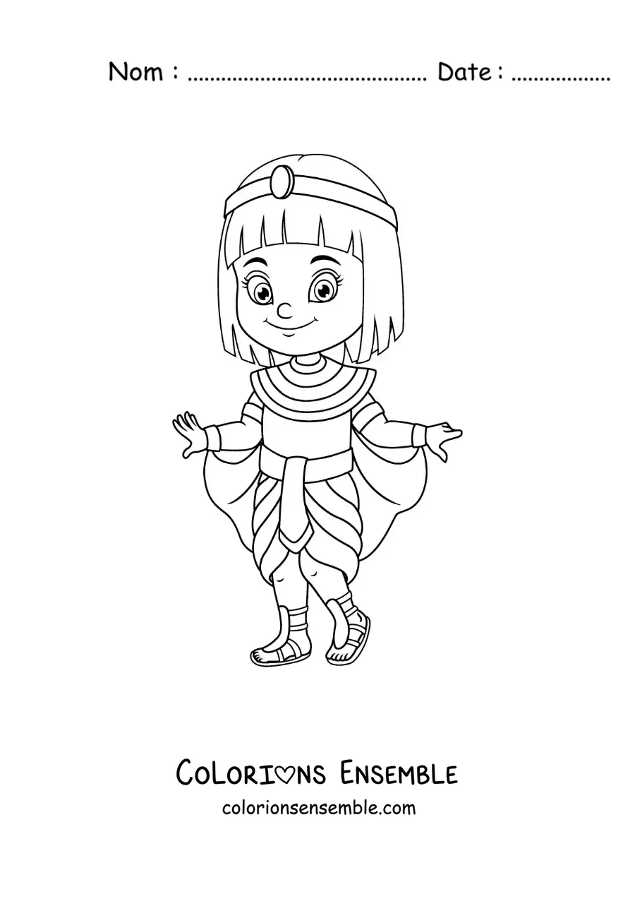 Image à colorier d’un dessin de Cléopâtre